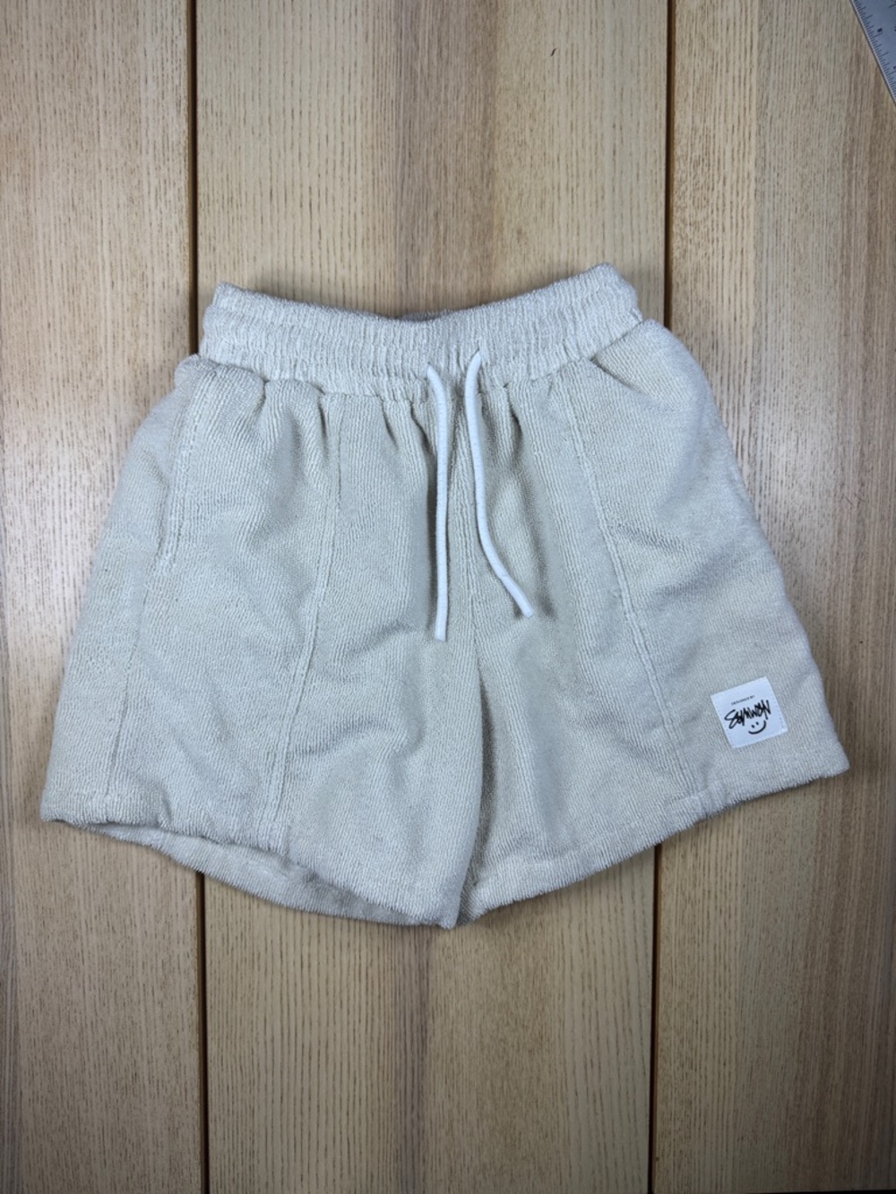 Cream Terry Cloth Drawstring Shorts kids 11
